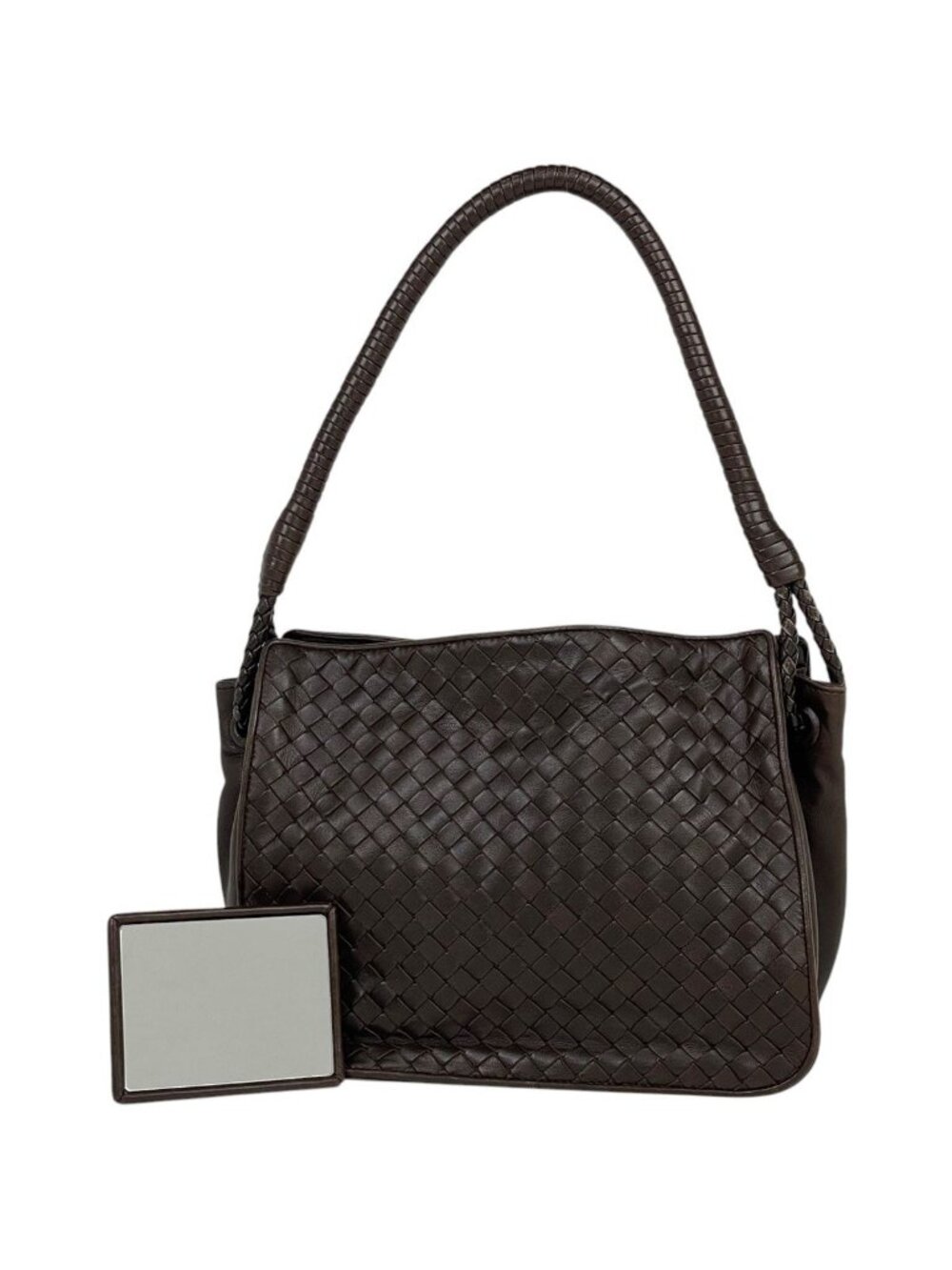 Bottega Veneta Shoulder Bag Intrecciato Leather Brown